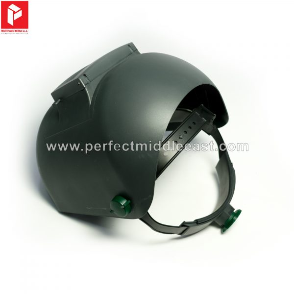 Light weight welding helmet with flip up lens.