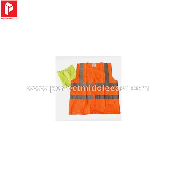 Safety Jacket Fabric 4 Lines, 2 Pockets and Zipper