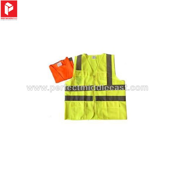 Safety Jacket Fabric 4 Lines, 4 Pockets and Zipper