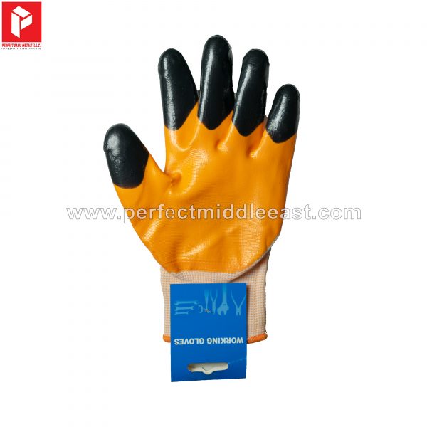 Hand Gloves Black, Orange and White