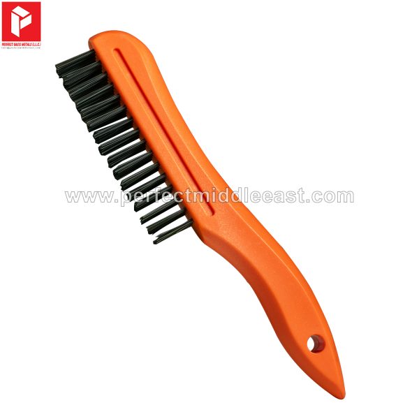 Wire Brush Orange Plastic Handle