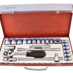 Socket Set 24pcs Set Metal Box (Blue Line)